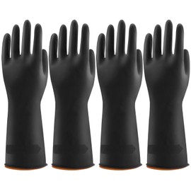 Bamllum 4 Pairs Rubber Dishwashing Gloves - Reusable Kitchen Cleaning Gloves for Washing Dishes & Household, Non-Slip, Long-Lasting Flexible Gloves (Medium