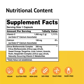 American Health American Health Ester-C 1000 mg with Citrus Bioflavonoids - 90 Capsules (Pack of 3) - 24-Hour Immune Support - Non-GMO, Gluten Free - 270 Total Servings