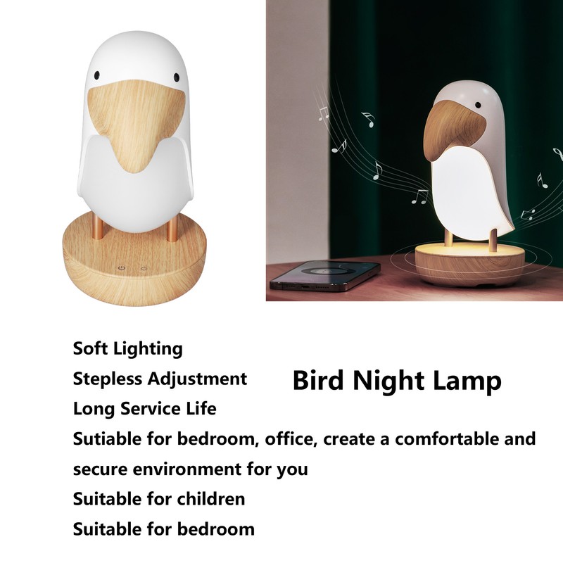 Innovative Bird Night Lamp ABS Breathing Night Light USB Charging