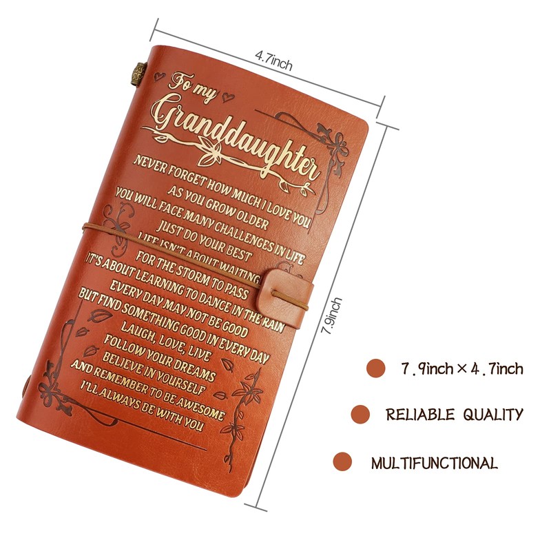 To My Granddaughter leather journal - I'm Proud of You