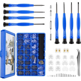 Unbranded Eyeglass Repair Tool Kit with Compact Screw Box Include Nose Pads