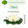 QUOZUO 12pcs Artificial Floating Foam Lotus Flowers with Lily Pads,