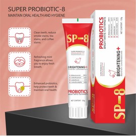 SP-8 Ultra Whitening Toothpaste,Toothpaste Sp-8 Brightening,Probiotics Bright White Toothpaste,Deep Cleaning Oral Care Toothpaste 120G