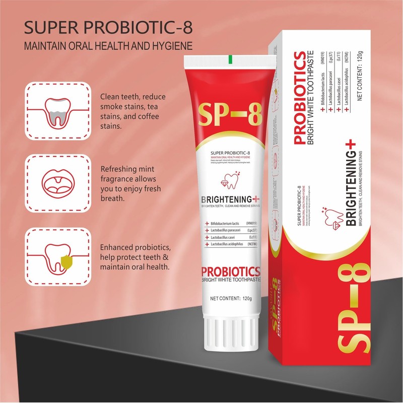 SP-8 Ultra Whitening Toothpaste,Toothpaste Sp-8 Brightening,Probiotics Bright White Toothpaste,Deep Cleaning