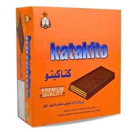Katakito Chocolate Filled With Crisp Wafer Premium Natural Egyptian Oriental Egypt Arab Sweet Snacks Tea And Coffee Kosher Halal (1 Pack = 12 Pcs) كتاكيتو شيكولاتة طبيعي محشو بالويفر حلال
