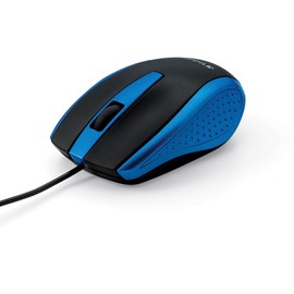 Verbatim 99743 Optical Mouse, Wired with USB Accessibility, Mac/PC Compatible, Blue