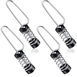 4-piece Stainless Steel Fishing Flag Clips - Marine Grade Boat Flag Halyard Clips for Outriggers, Antennas, and Flagpole Ropes