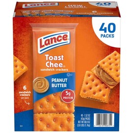 Lance Toast Chee Peanut Butter Sandwich Crackers, (40 Count) Bulk Box