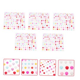 Baluue 5pcs Flatback Pearl Stickers Face Beauty Stickers for Makeup Decorative Gems