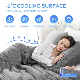 CHOSHOME Cooling Comforter King Size, Cooling Blanket with Q-Max 0.45 Arc-Chill Cooling Fiber for Hot Sleeper and Night Sweats, Cool Thin Breathable Summer Comforter for Bed, (90" x 108", Dark Grey)