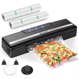 Slaouwo 2 in 1 Vacuum Sealer Machine Meal Food Saver System Preservation W/ 2 Roll Bag