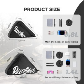 ROCKBROS Frame Bag Bike Triangle Bag for MTB Road Bikes E-Bike Bicycle Pouch Frame Tool Pack Cycling Accessories 1.4L Red