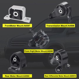 5PCS Engine Motor Mount and Transmission Mount Set Compatible with Honda CRV 2002 2003 2004 2005 2006 L4 2.4L 4WD Automatic Transmission Mount Replace OE A6597 A6596 A65010 A4504 A4506