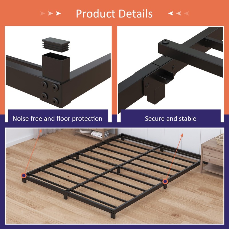 Nailsong 3 Inch Bed Frame Full Low Profile, Full Size