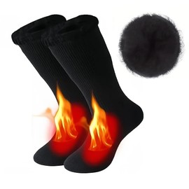Gadgets Mafia Mens Socks, Mens Extra Thick Warm Brushed Thermal Insulated Socks Black Heated Boot Socks UK Size 6-11