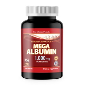 Dr.K&C HNHusa Mega Albumin Protein 1000mg 180 Tablets Healthy Kidney Liver Function Wellness Overall Health Support Energy Life Balance Supplement 180tabs 1pk