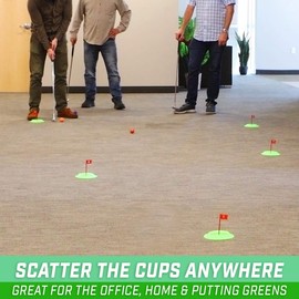 GoSports Pure Putt Challenge Mini Golf Game - Build Your Own Course at Home, The Office or On The Green - Includes 9 Holes, 4 Balls, Dry-Erase Scorecard, Tote Bag & Rules