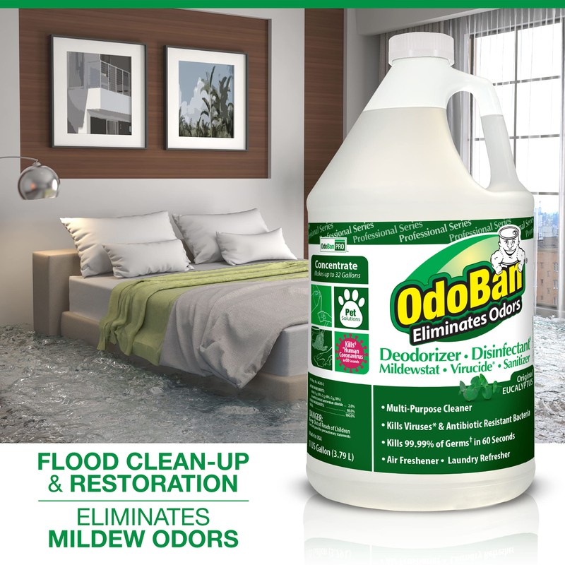 OdoBan Professional Disinfectant and Odor Eliminator Concentrate, 4 Gallons, Original