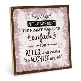 TypeStoff Wooden Sign with Saying - Time - Vintage Look with Quote as Gift and Decoration on Motivation - HS-01228