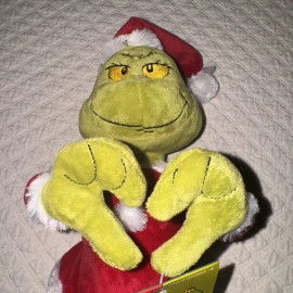 Gemmy 2024 The Grinch ANIMATED 14" Plush Gemmy Heart Hands Dancing & Singing Dr Seuss