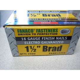 Fanaco 16 Gauge Galvanized Brad Nails FANB16112 1-1/2 in. box of 2500