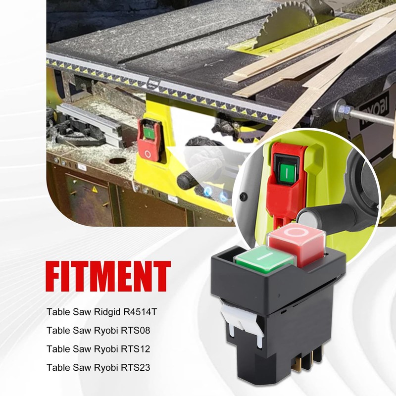 Table Saw Push Button Switch Compatible with Table Saw Ridgid