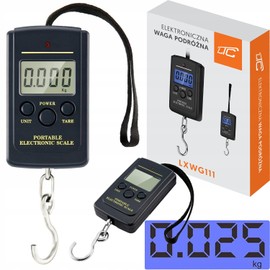 LTC - LWG111 Digital Suitcase Scales with Hooks - Mini Scales 30-40 kg - for Suitcases, Fishing - with Tare Function, LCD Display - Pocket Scales Small 85 mm x 48 mm x 20 mm