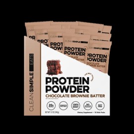 Protein Powder Brownie Batter Flavor, 10 Single Serve Stick Packs, On the Go Protein Supplement Packets