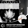 DLTAY Black and Grey Hookless Shower Curtain with Snap in