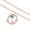 Silver Thunder Moon Rabbit Necklace, 925 Silver, Pink Gold, 12