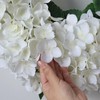 21" Artificial Hydrangea Flower Wreath for Front Door Decor (White)