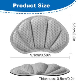 KIRZAX 4 Paar Fersenschutz Schuheinlagen, Fersen Patch,Sneaker Reparatur Patch,Bequemer Fersenschoner,Selbstklebende rutschfeste Fersenkissen,Fersenpolster Reparatur für die Meisten Arten, Grau