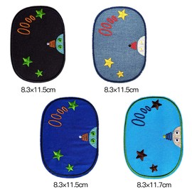YFFSFDC Patch Set of 11 Cosmic Applique Large Size Iron on Star Ball Patch Denim Patch Embroidery Patch Repair Knee Repair Elbow Repair Kids Boys Girls DIY Celebration Gift