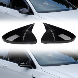 VEHICULOS 2PCS Car Rearview Side Mirror Cover Cap For VW GOLF 7 MK7 MK7.5 R GTI 2014-2019