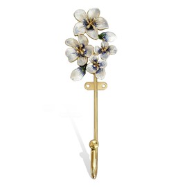 Dophee Decorative Wall Hooks, Vintage Flower Shaped Metal Wall Hook Heavy Duty Wall Mounted for Hanging Keys Coats Hats Bags Towels Decoration Anniversaries Gift