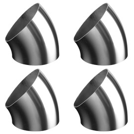 TorqTronX 4pcs OD 4 Inch 45 Degree Bend Tube Exhaust Elbow Pipe Thickness 0.06" (1.5mm) SS304 Stainless Steel Bend Tube for Car Customized Modified Exhaust System