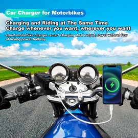 Motorcycle USB Socket, USB Socket Motorcycle, QC3.0 PD Type-C & USB, USB Motorcycle Socket, Waterproof, with Independent Switch and LED Voltmeter, for 12 - 24 V Motorcycle Motorhome Car Boat