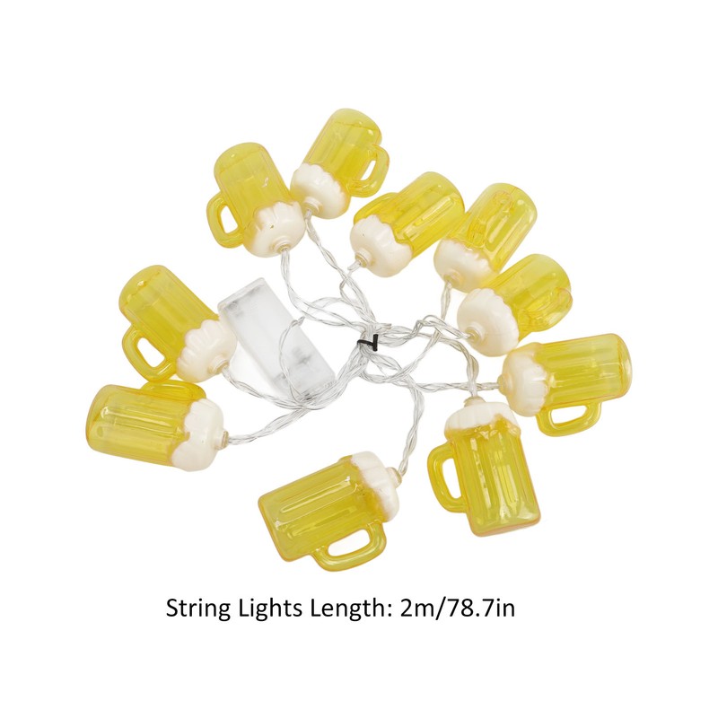 2pcs Beer String Lights 6.5ft 10LED Holiday Party Decorative String