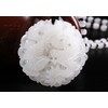 yigedan Natural White Jade Dragon Phoenix Dragon Pendant Necklace, jade,