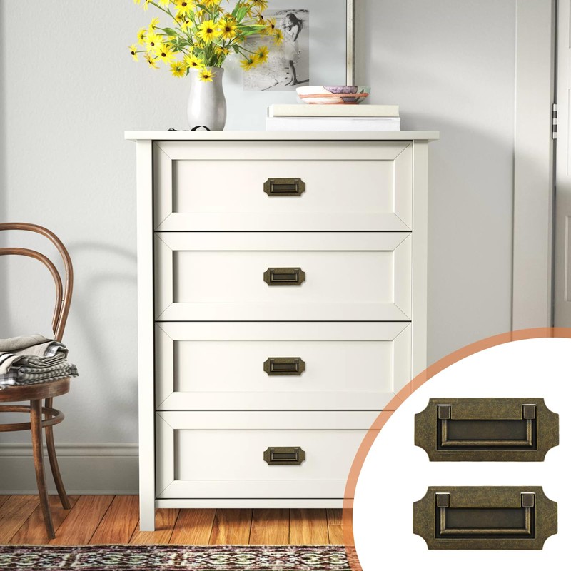 Antrader 2 Pcs Zinc Alloy Handle Drawer Hidden Drawer Cabinet