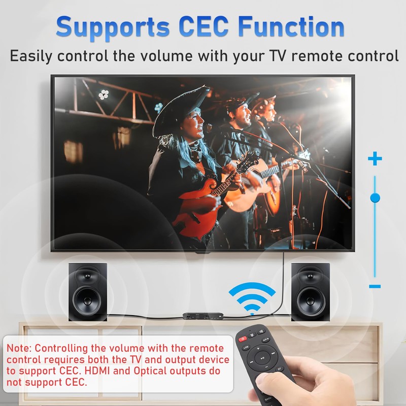 Tendak 192KHz eARC/ARC Audio Extractor, Digital to Analog Audio Converter,