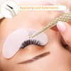 MGER Lash Tweezers for Eyelash Extensions,Diamond Grip 45 Degree Fiber