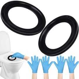 FWUNYVN 6Pcs RV Toilet Seal Kit Include 2 Flush Ball Gaskets＆4 Gloves,Flush Ball Seal Replacement 385311658 for Dometic 300/310/320, Leakproof Toilet Seals Parts, RV Camping Trailer Accessories