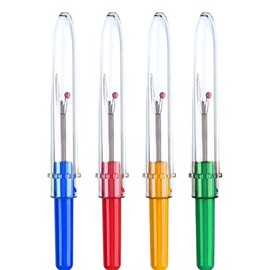 GCS 4 Pack of Sewing Snips Thread Cutter Sewing Scissors Seam Ripper, Sewing Stitch Thread Unpicker with Plastic Handle and Cover