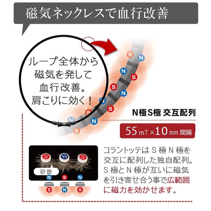 コラントッテ(Colantotte) 磁気ネックレス TAO RAFFI マットブラック L