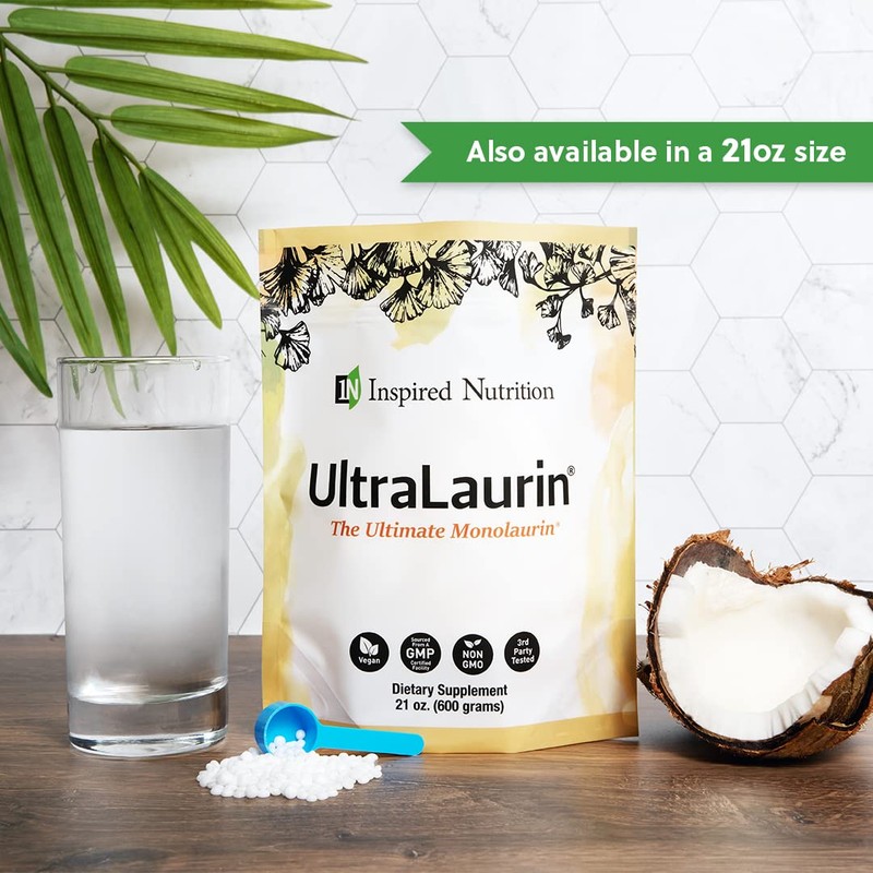 Inspired Nutrition UltraLaurin ® Monolaurin Supplement for Immune Support and