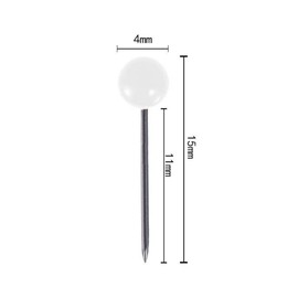 PINEPAN Push Pins White 1/8 Inch Round Head Nail Tacks White Pack of 200