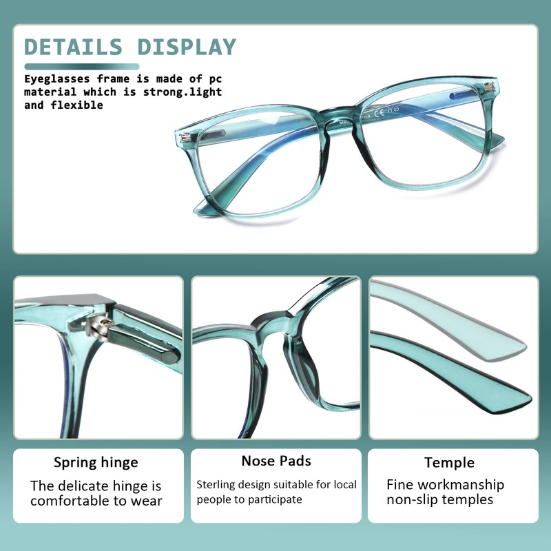 JOSCHOO 2 Pack Progressive Multifocus Computer Reading Glasses Anti Blue