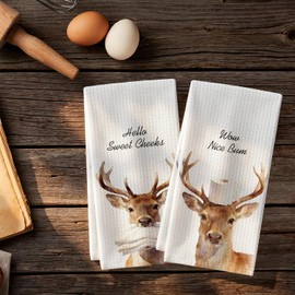 Funny Deer Bathroom Hand Towels, Deer Gift for Women
