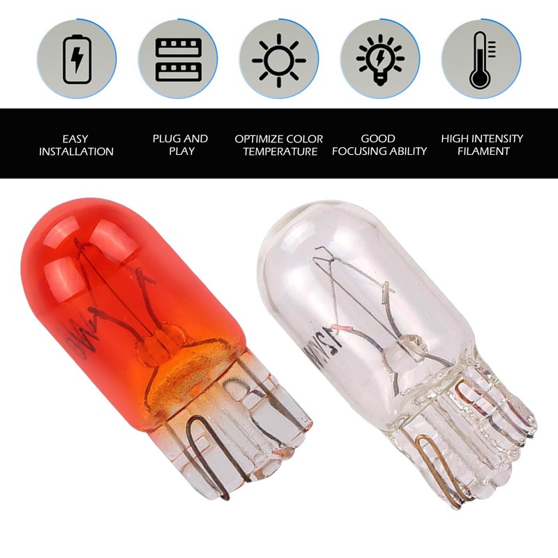 Bawkars 100 PCS 7443 Brake Light Bulb, T10 W21/5W Turn
